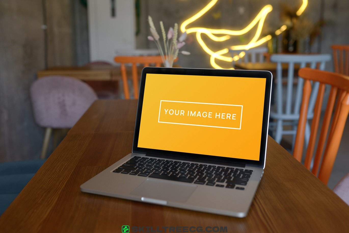 图片[3]-MacBook Pro 13 Loft Cafe Table Hi-Res Mockup（625759）-技能树